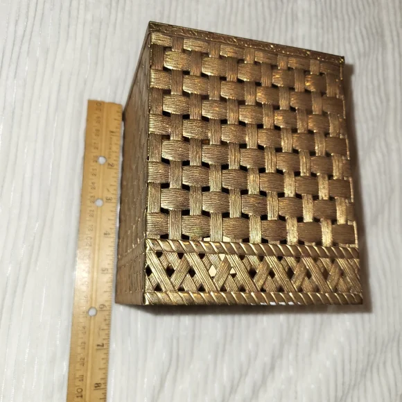 Golden Brass Tissue Box Cover, bed bath and beyond - Picture 3 of 12